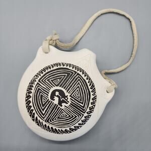 Native American Acoma Pueblo Mini 4.5in Canteen 12yr Old Artist Javier Willie